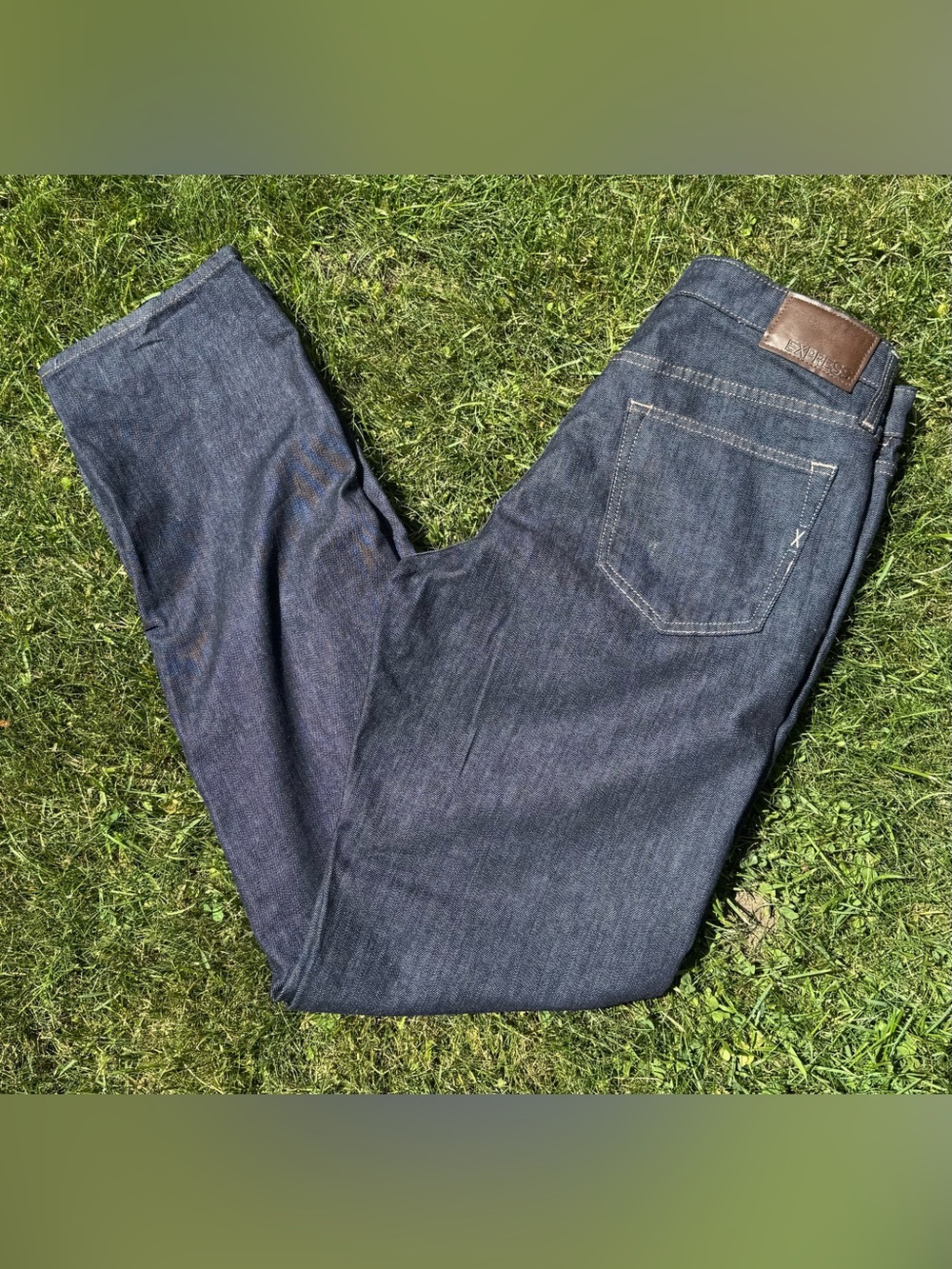 Express Men's Dark Blue Relaxed Jeans